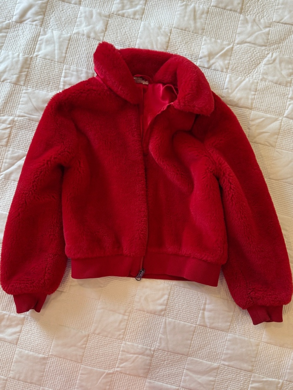 Janie and Jack Bright Red Plush Puffer Jacket